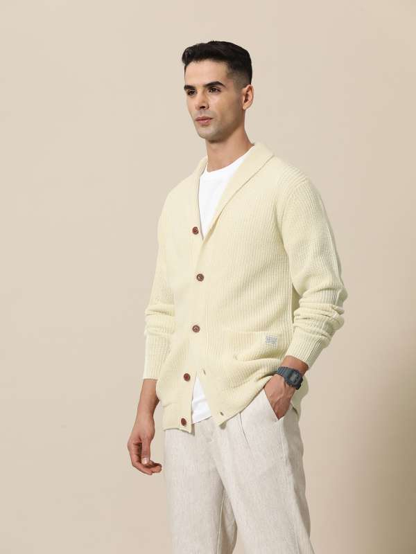 Winter white long cardigan on sale