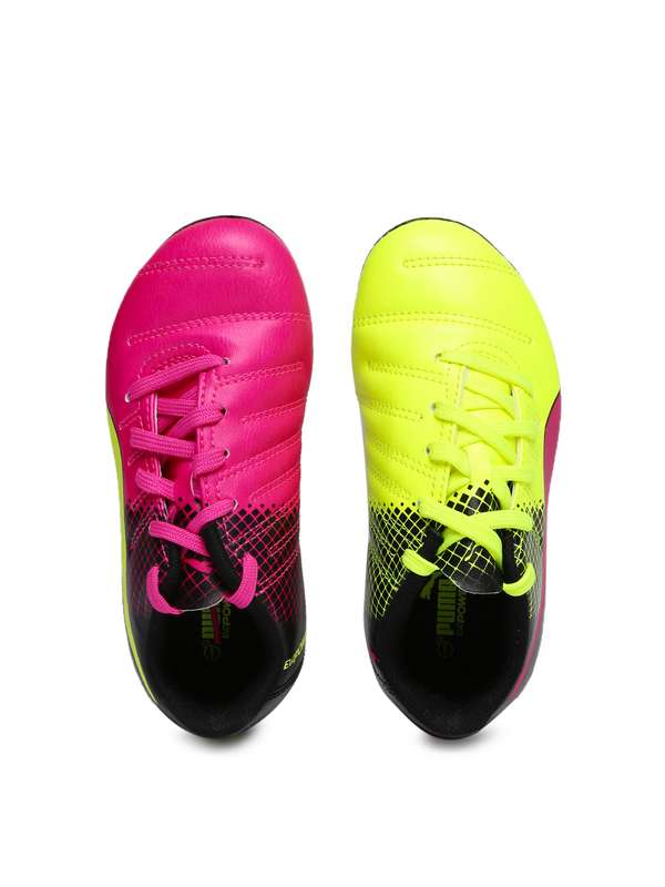 puma pink fluorescent green shoes