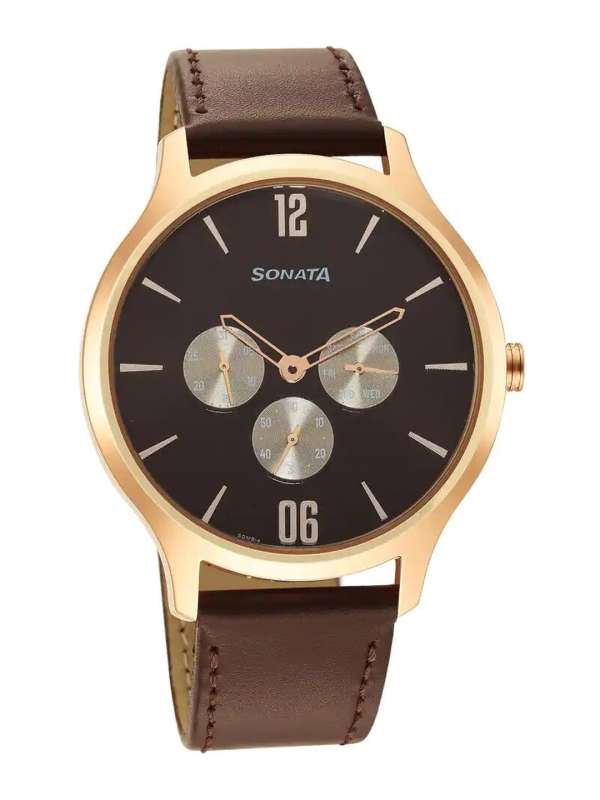 Sonata men's leather watches on sale