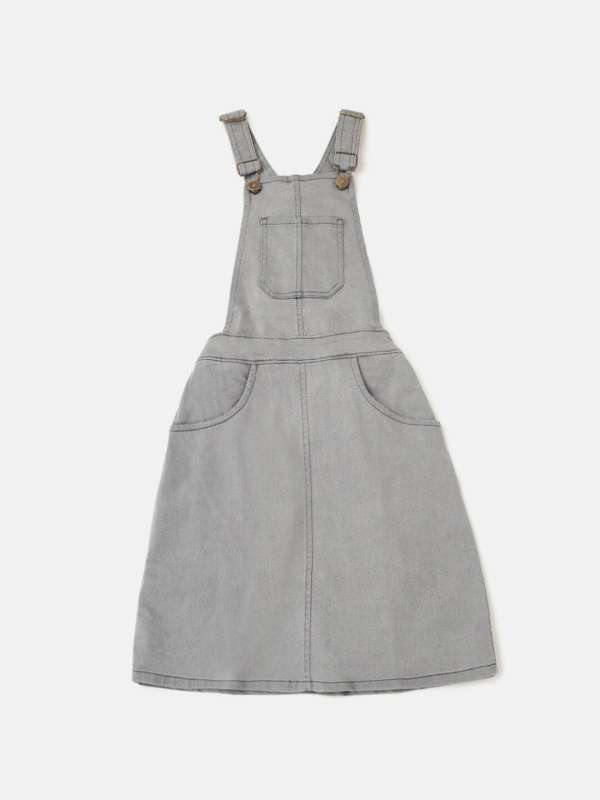 Grey denim sales pinafore dress