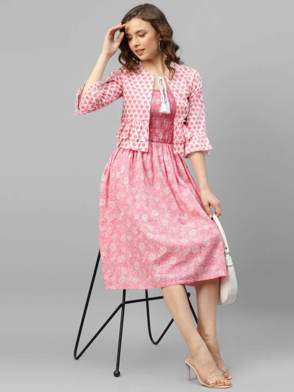 Midi dress with shrug clearance