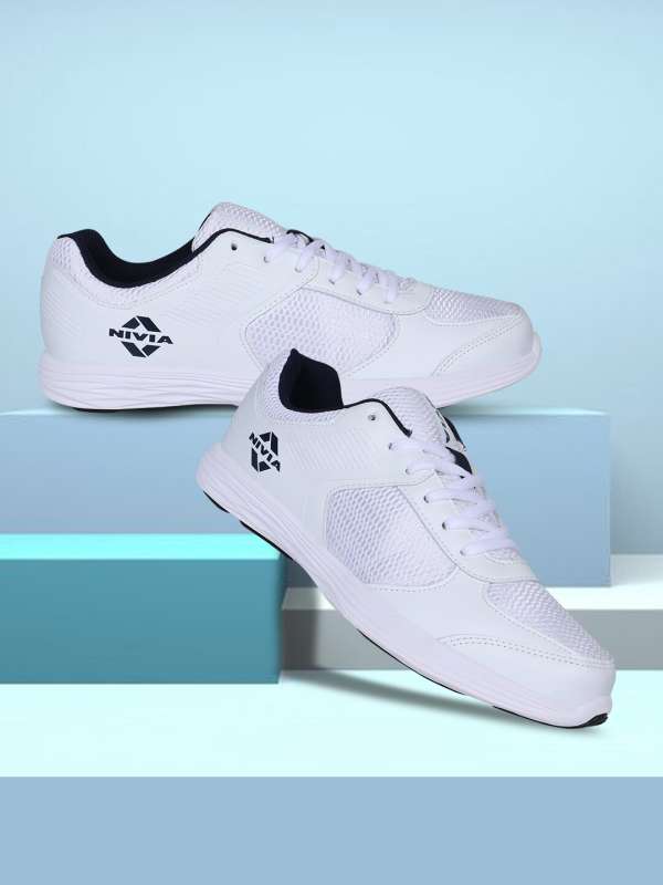 Nivia white running shoes sales