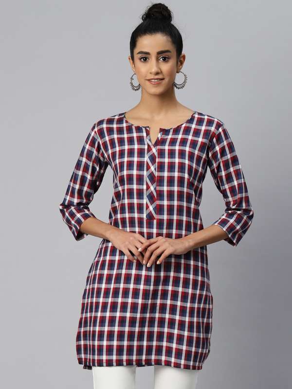 Women Checked Kurtis Buy Women Check Kurti Online Myntra