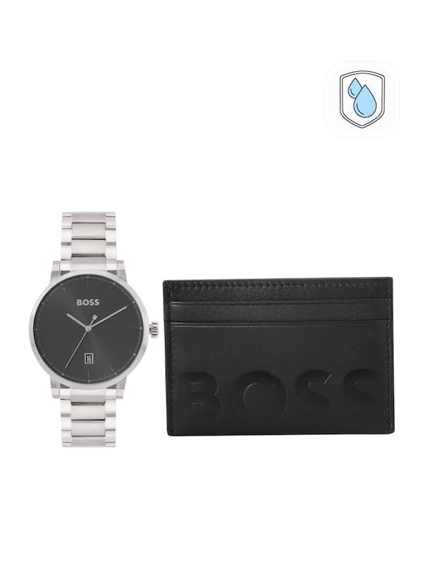 Hugo Boss Silver Black Watch - Boss Hugo online Black Watch in India Buy Silver