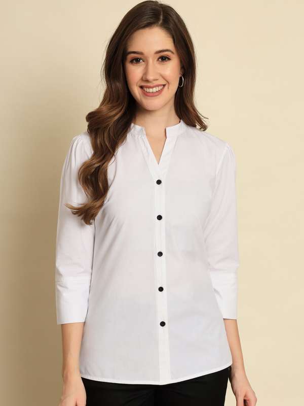 Chinese collar formal shirts for ladies 2025