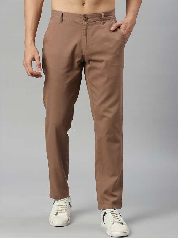 Buy Men's Brown Slim Trousers Online