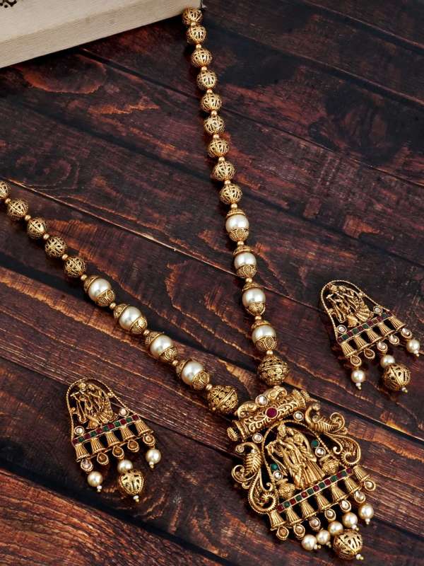 Gold plated discount temple jewellery