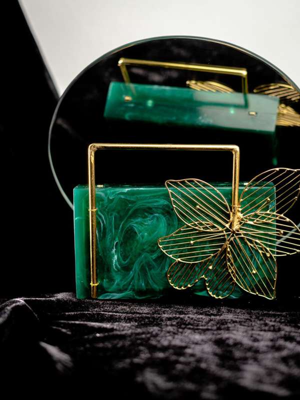 Green clutch bag online