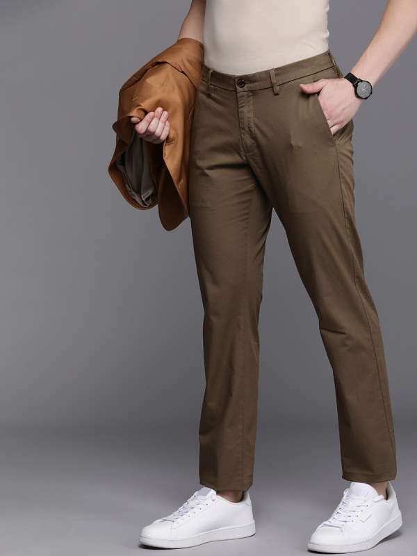 Buy Men Grey Slim Fit Solid Casual Trousers Online - 622564 | Allen Solly