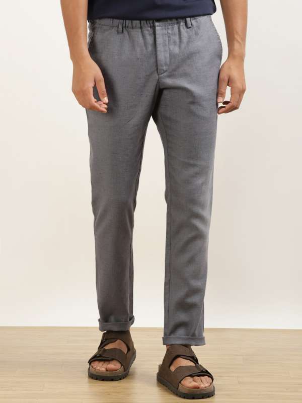 Woolblend trousers Slim Fit  Dark grey marl  Men  HM IN
