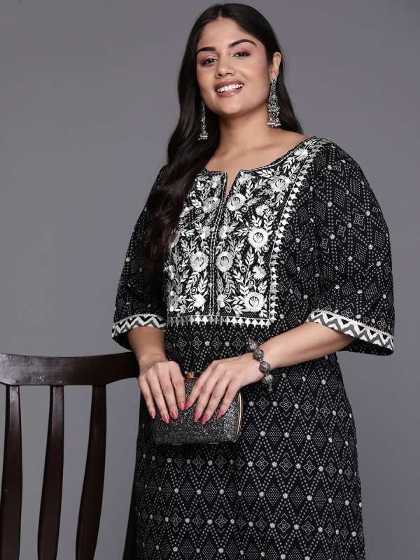 Libas black kurti top