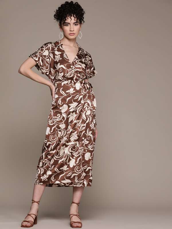 Mango print wrap dress top