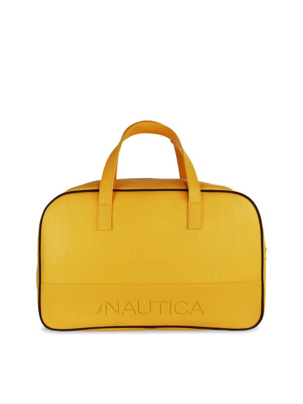 Yellow leather hotsell duffle bag