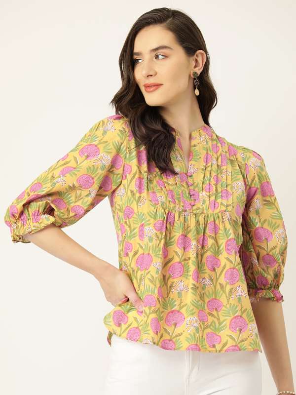 Yellow tops myntra online