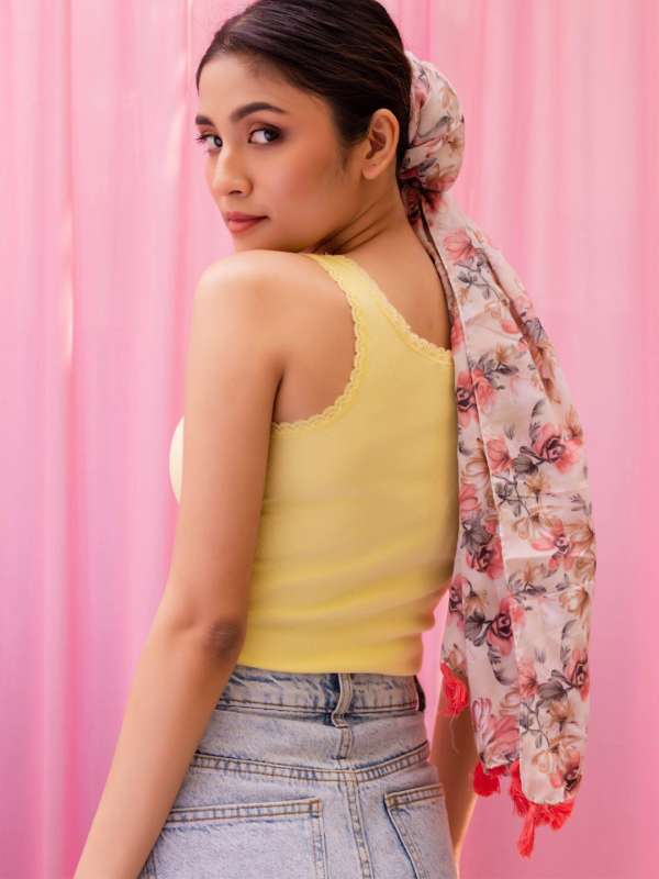Printed Pink Stoles Buy Printed Pink Stoles online in India