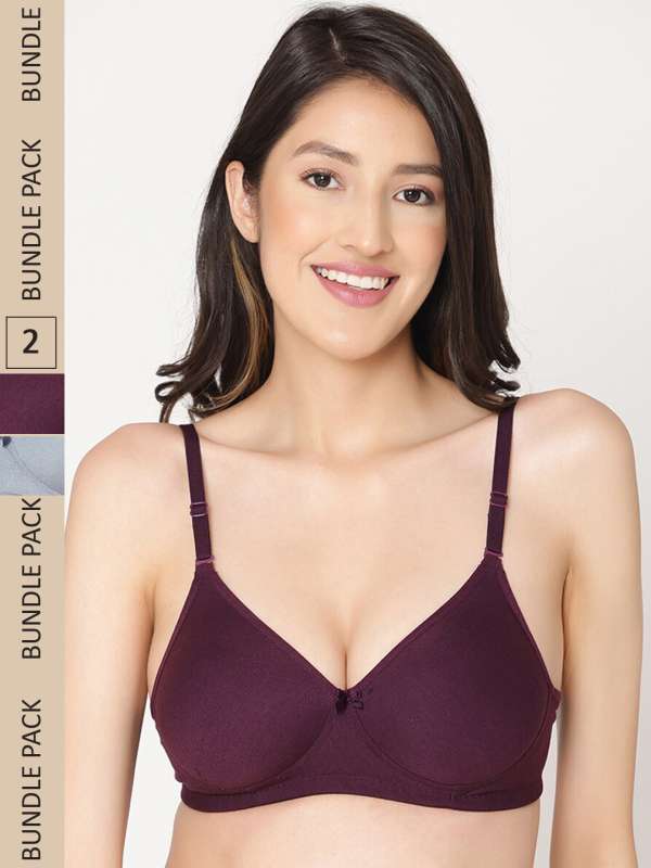 Buy Abelino Maroon Non-Wired Non Padded full coverage Bra - Maroon Online