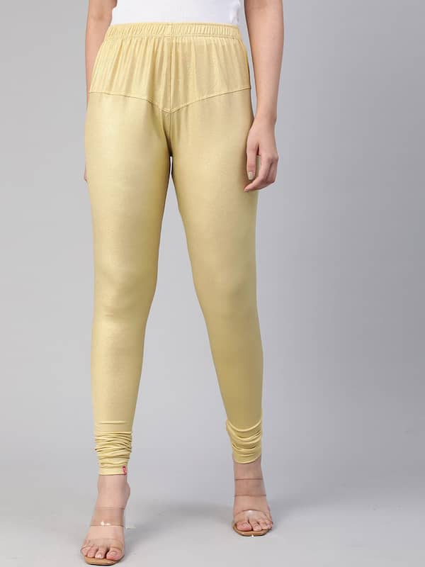 Palazzos & Salwars | Absolutely New Gold Colour Shimmery Leggings | Freeup-thanhphatduhoc.com.vn