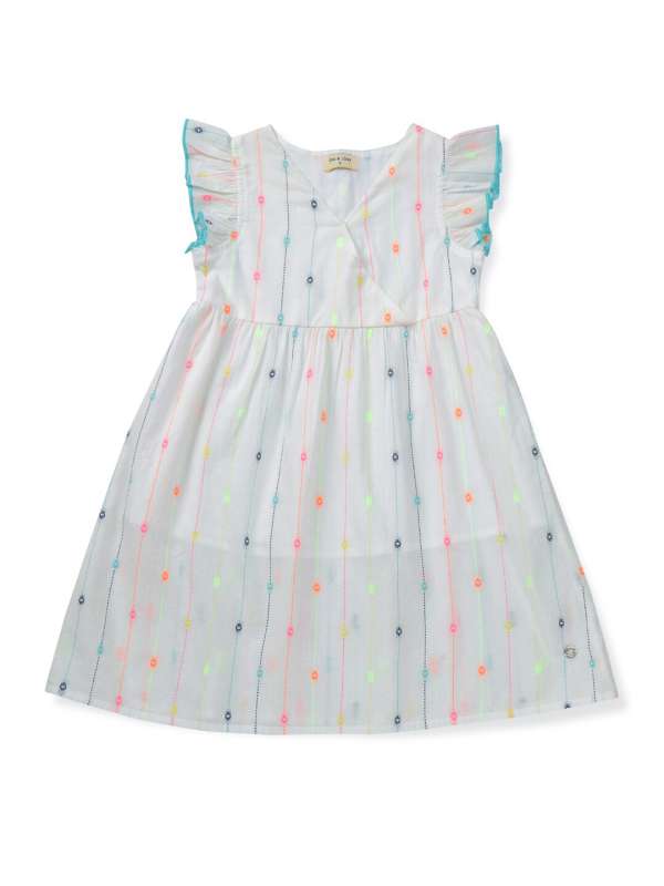 White Kids Casual Dresses Frocks Gini Jony Buy White Kids Casual