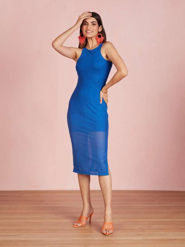 Blue Cutout Dress - Blue Bodycon Dress - Blue Knotted Mini Dress - Lulus