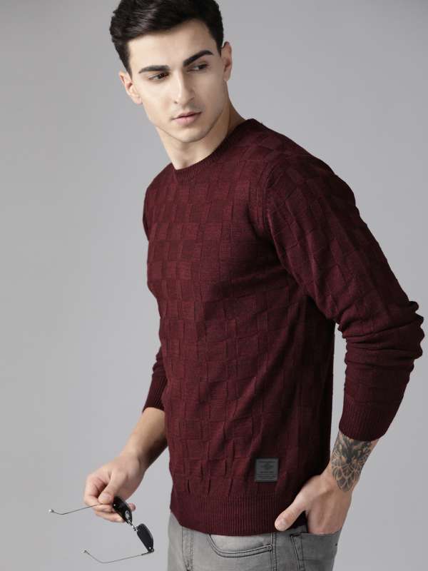 Sweater Men Maroon Sweaters Buy Sweater Men Maroon Sweaters online in India