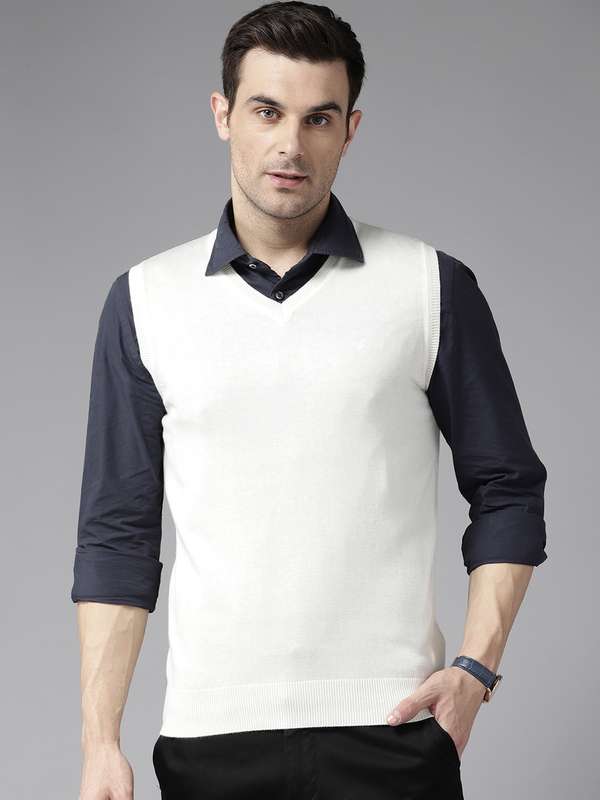 Men Solid White Sweaters - Buy Men Solid White Sweaters online in India
