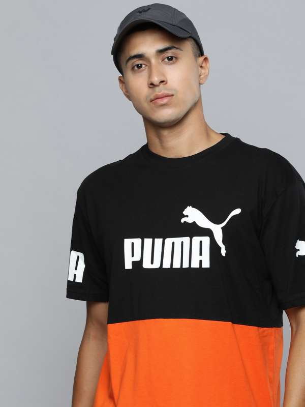 Puma Black & Orange Printed Jersey T-Shirt