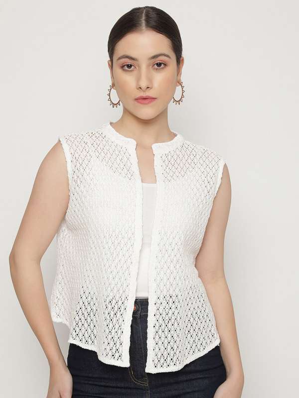 Sleeveless net shrugs new arrivals