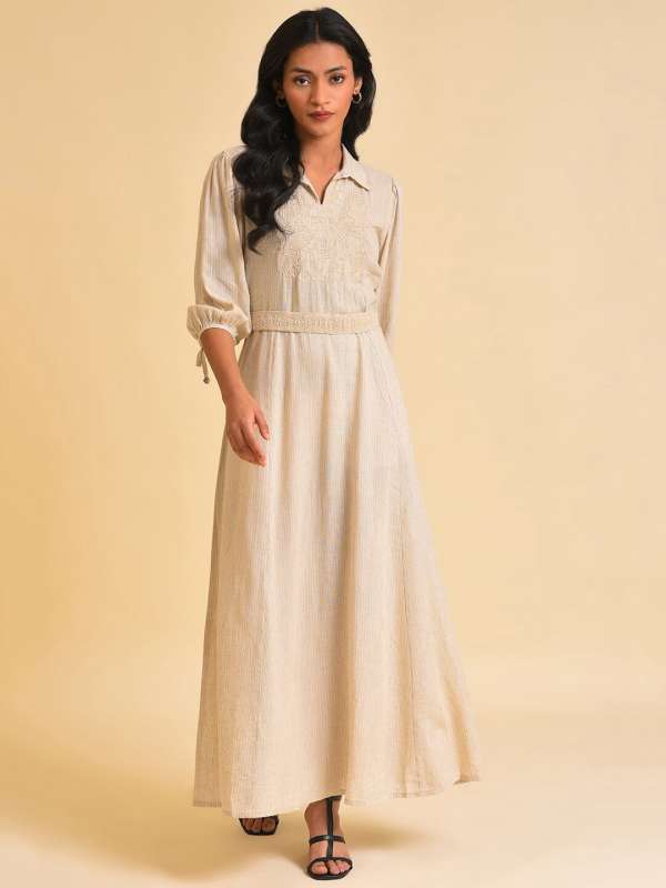 White maxi dress myntra online