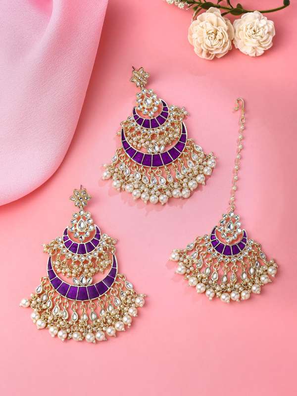 Purple indian shop jewellery set