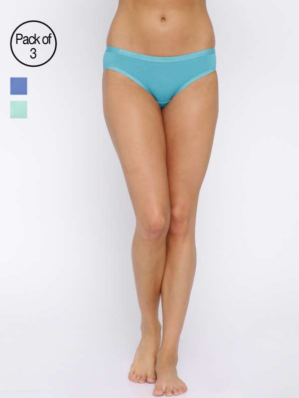 Buy Enamor Women Assorted Pack Of 3 Stretchable Cotton Bikini