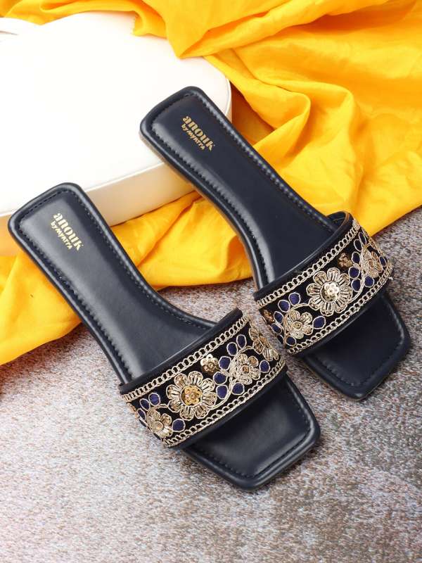 Navy blue and gold sandals online