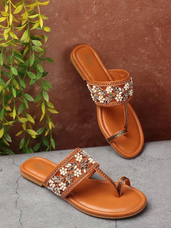 Buy Peach Flat Sandals for Women by SANHOSE Online | Ajio.com