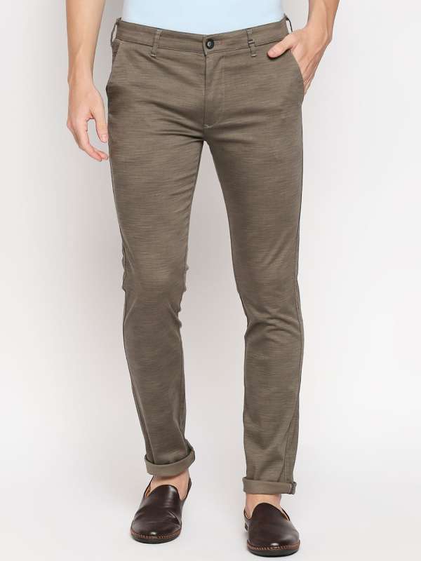 Buy Killer Khaki Slim Fit Cotton Solid Trousers for Men Online  Tata CLiQ