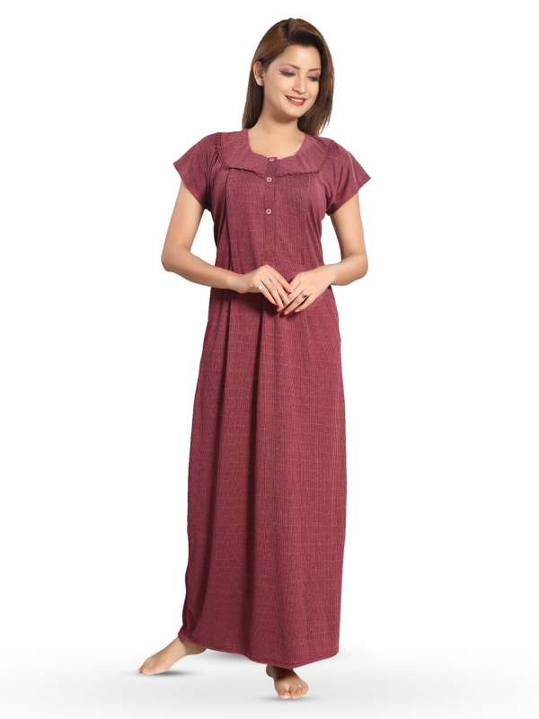 Buy Maroon Nightshirts & Nighti for Women by CEE 18 Online