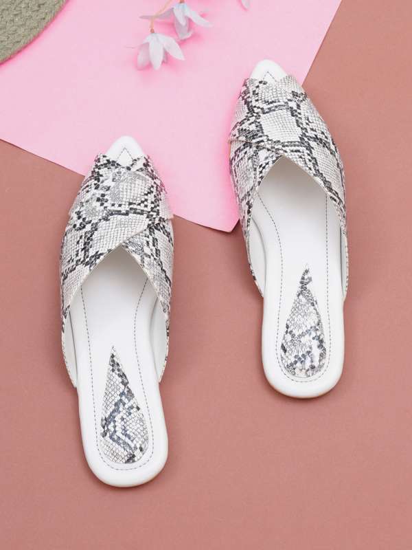 White flat peep toe shoes best sale