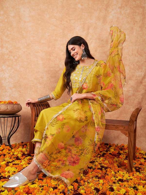 Buy Yellow Suit Sets For Women in India, Suit Sets