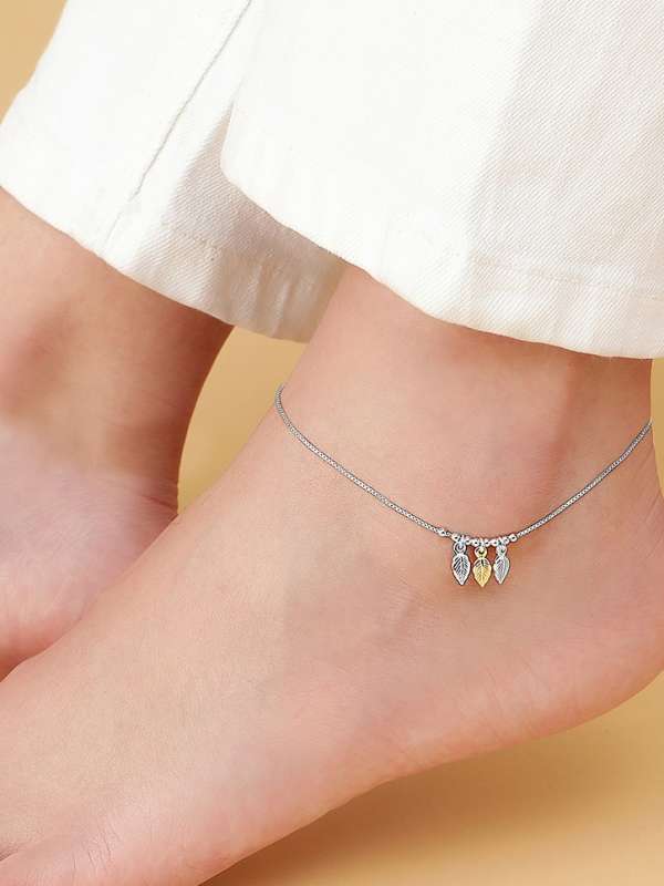 Silver ankle on sale chain designs