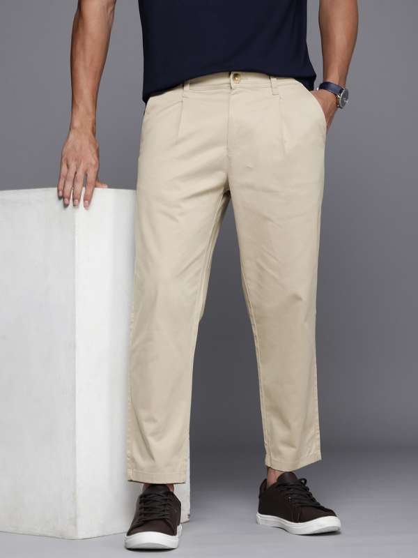 Mens Pleated Trousers Straight Highwaist Classic Elegant Gentlemen Chinos  Vintage Naples Slacks Designer Pants for