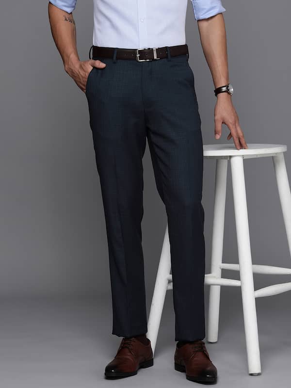 Textured Formal Trousers In Blue B95 Pexford