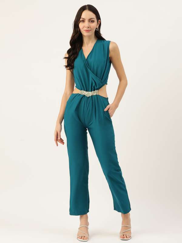 Buy Eyelet Polyester Jumpsuit Myntra