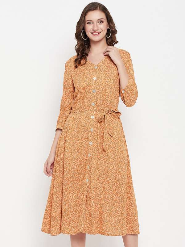 Buy Cantabil Floral Printed Shirt Midi Dress With Midi Dresses for Women 23011168 Myntra