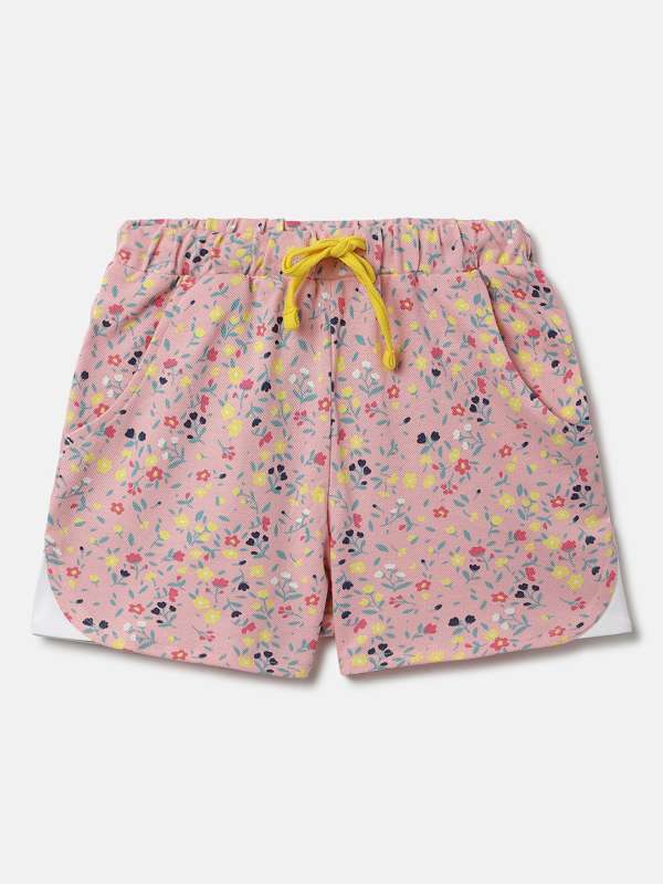 Printed Cotton-jersey Shorts In Pink