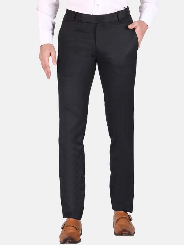 Threadbare Luxe Men's Black Formal Drawstring Seam Detail Tailored Trousers-saigonsouth.com.vn