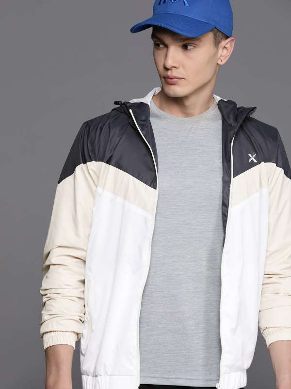 Mens white sales hooded jacket