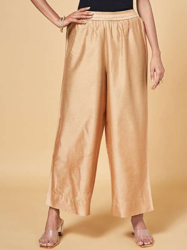 Buy Brown Flared Palazzos Online - W for Woman