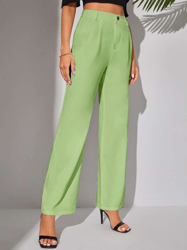 Buy Lime Green Track Pant For Women Online 8907279314406 At Rareism
