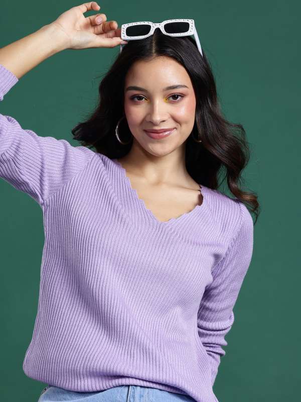 Lavender Sweaters - Buy Lavender Sweaters online in India