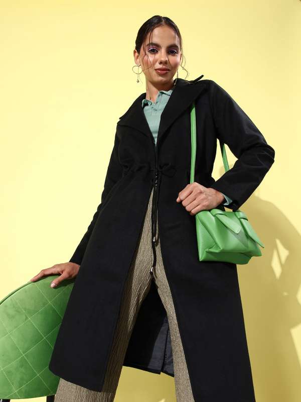Women Black Long Coats Buy Women Black Long Coats online in India