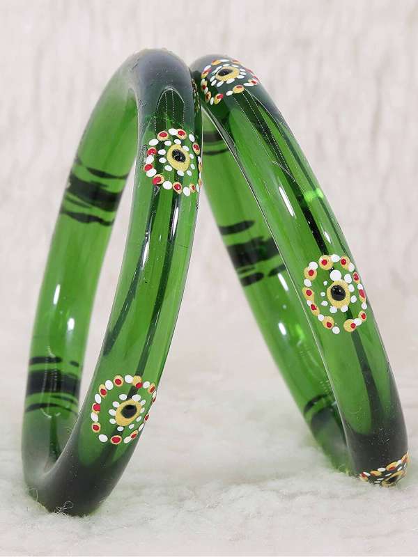 Green glass shop bangles online
