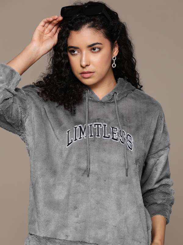 Women's gray sales hooded sweatshirt